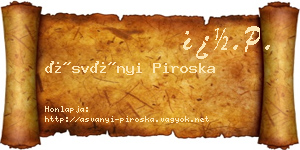 Ásványi Piroska névjegykártya