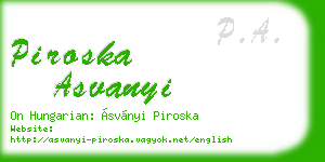 piroska asvanyi business card