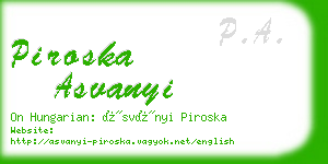 piroska asvanyi business card